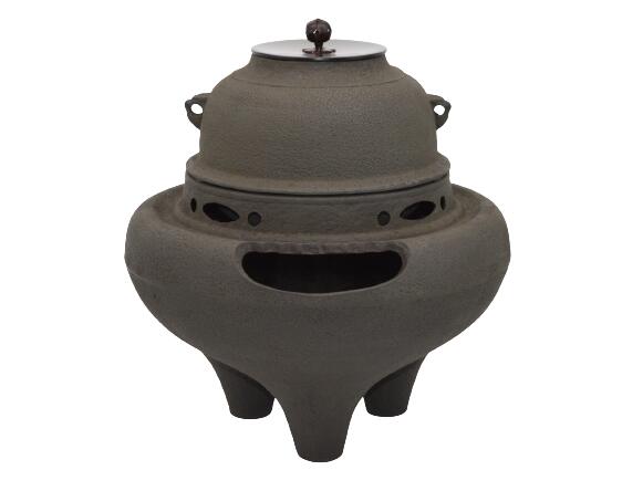 新品 鬼面風炉 鉄 茶道具 かん付き 敷板 新品 鬼面風炉 鉄 茶道具 かん付き 敷板