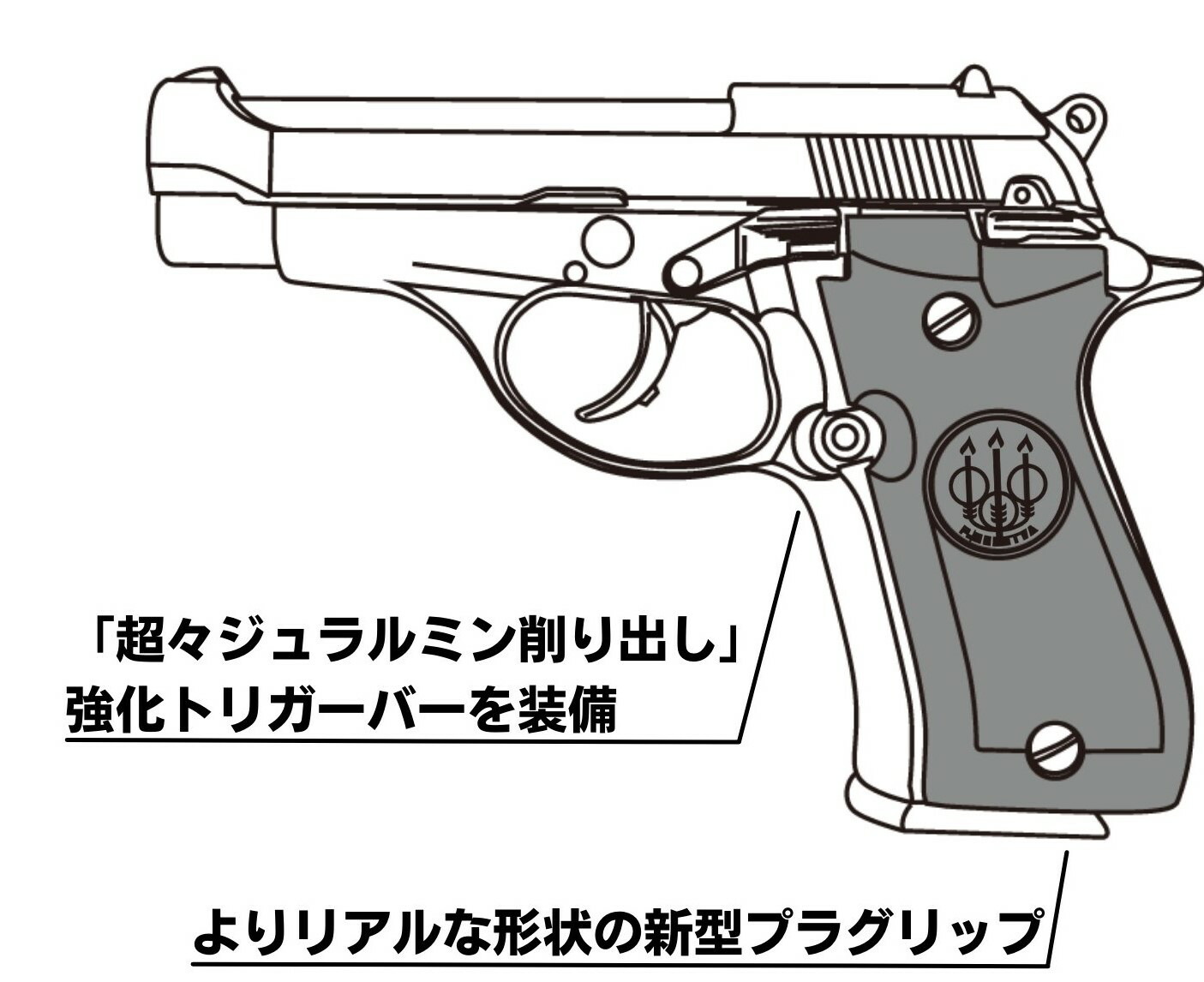マルシン M84 強化トリガーバー仕様 シルバーABS完成品 マルシン M84 強化トリガーバー仕様