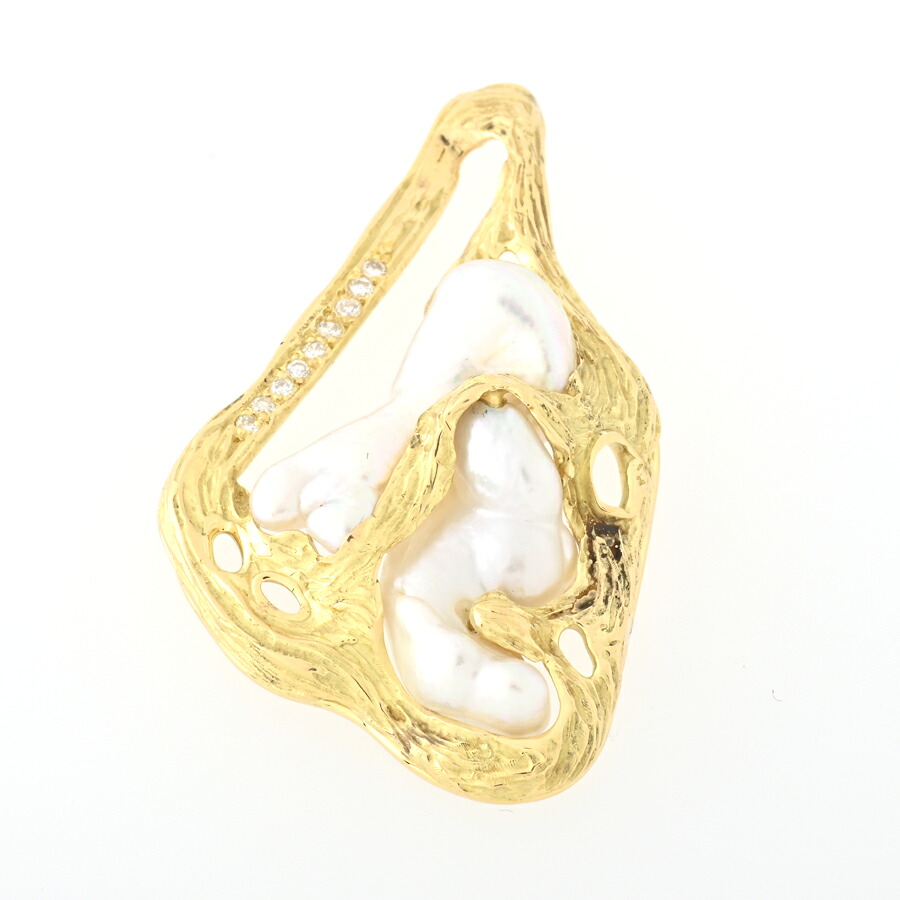 K18 ペンダントトップ バロック真珠 D=0.091ct 【中古】 商品番号 B-138150｜質SHOP冨田