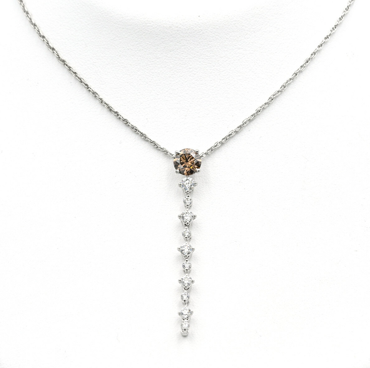 カシケイ/Kashikey Pt ダイヤモンド ネック ～45cm ブラウンダイヤ 1.118ct ダイヤ 0.70ct【中古】　商品番号 B-125902｜質SHOP冨田 199,100円