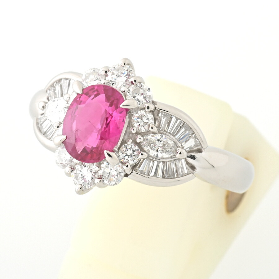 Pt.900 ルビーリング R=1.01ct / D=0.82ct # 14 【中古】 商品番号 62998 値下げ|質SHOP冨田