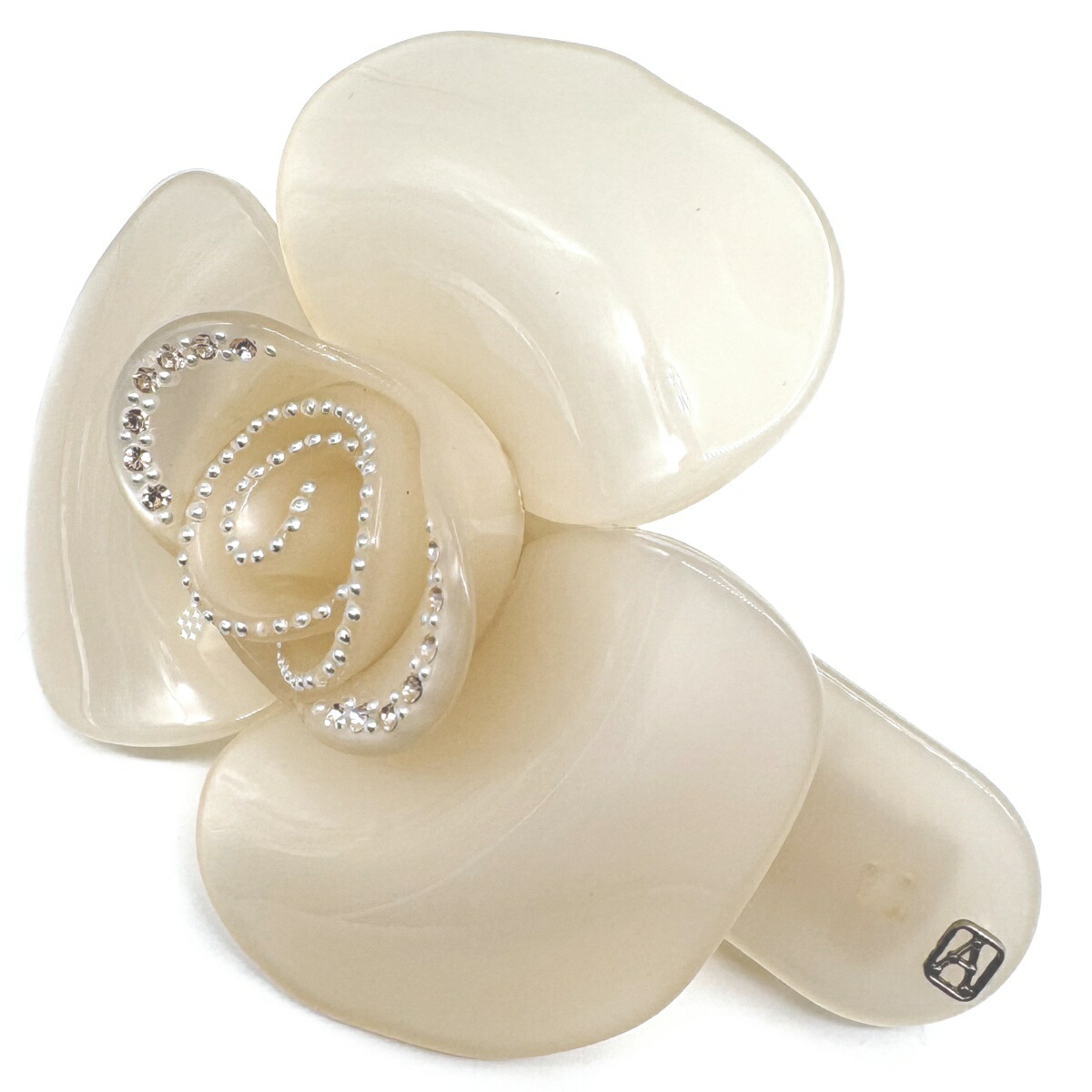 アレクサンドルドゥパリ　カメリアバレッタ　限定ホワイト バレッタ (8 cm)｜ALEXANDRE DE PARIS（アレクサンドル ドゥ パリ）