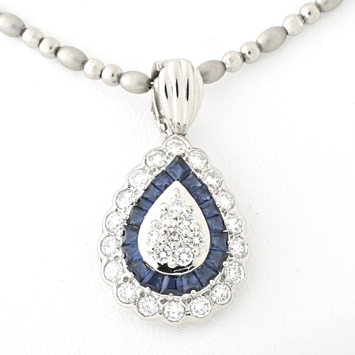 Pt850/Pt900 ネックレス サファイア 1.90ct /ダイヤモンド 1.88ct 42.5cm【中古】 商品番号 B-152628 新入荷|質SHOP冨田