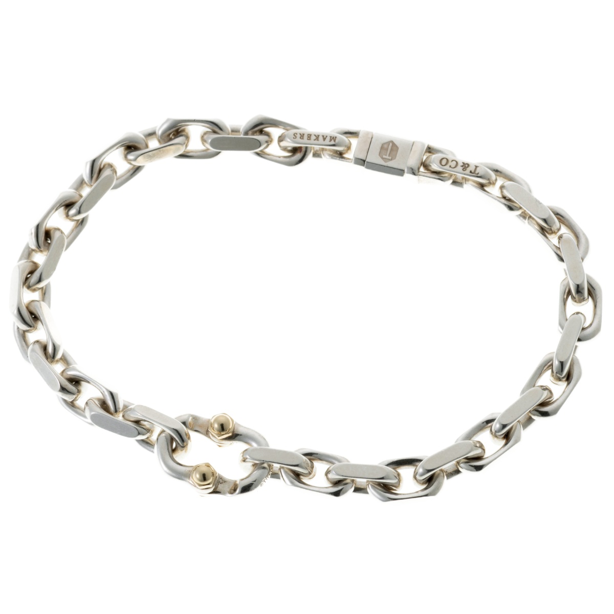 ティファニー1991 スターリングシルバー18K イエローゴールド ブレスレット VINTAGE】TIFFANY&Co. ティファニー アンカー チェーン