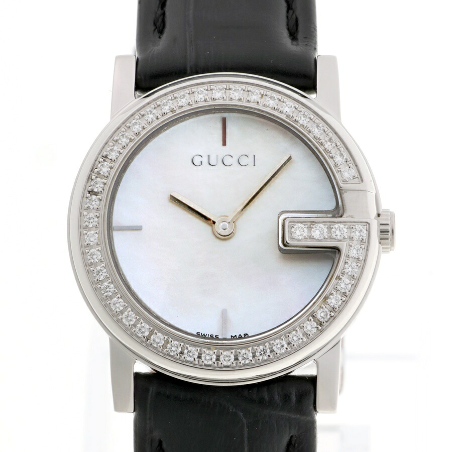 【中古】 グッチ / GUCCI Gラウンド ダイヤモンド YA101509 / 101L　シェルホワイト　クオーツ 商品番号 A-158491　新入荷｜質SHOP冨田 38,467円