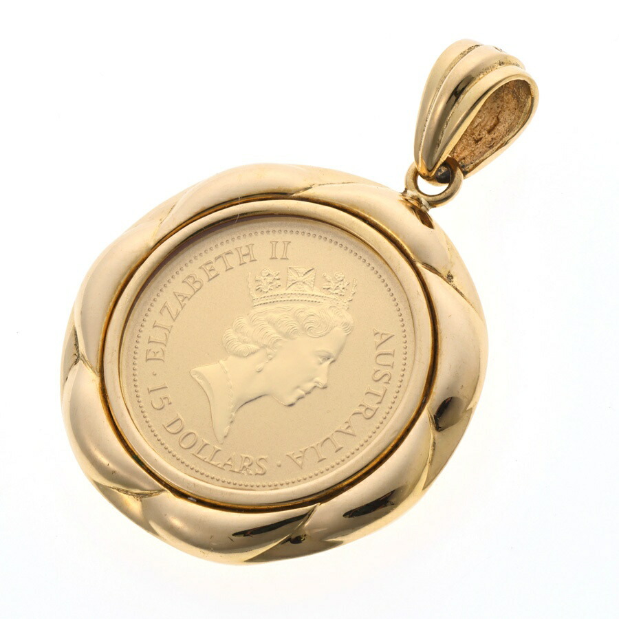 楽天市場】【送料無料】【中古】K18枠 コインペンダント