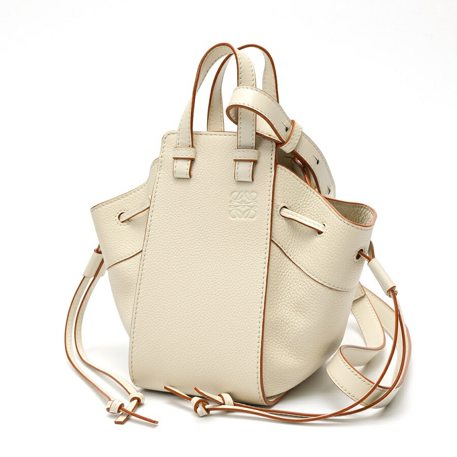【中古】 ロエベ / LOEWE ハンモック ドローストリングバッグ ミニ ショルダーバッグ A538V07X15 ソフトグレインカーフ 象牙色系 商いもの電話番号 S-159192