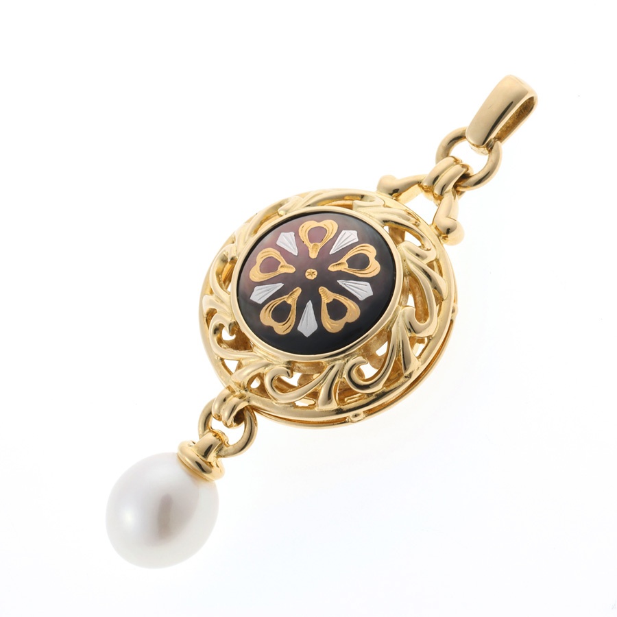【中古】 ミキモト / MIKIMOTO ピクウェ ペンダント　K18YG/K18WG パール 8.5mm / マザーオブパール 商品番号 H-159207　新入荷｜質SHOP冨田 148,500円