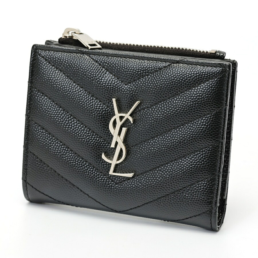 【中古】 サンローラン / SAINT LAURENT モノグラム バイフォールドウォレット 575879 禾穀類 ド プードルエンボスレザー 黒いこと 商いもの携帯電話 T-159337 引き下げ