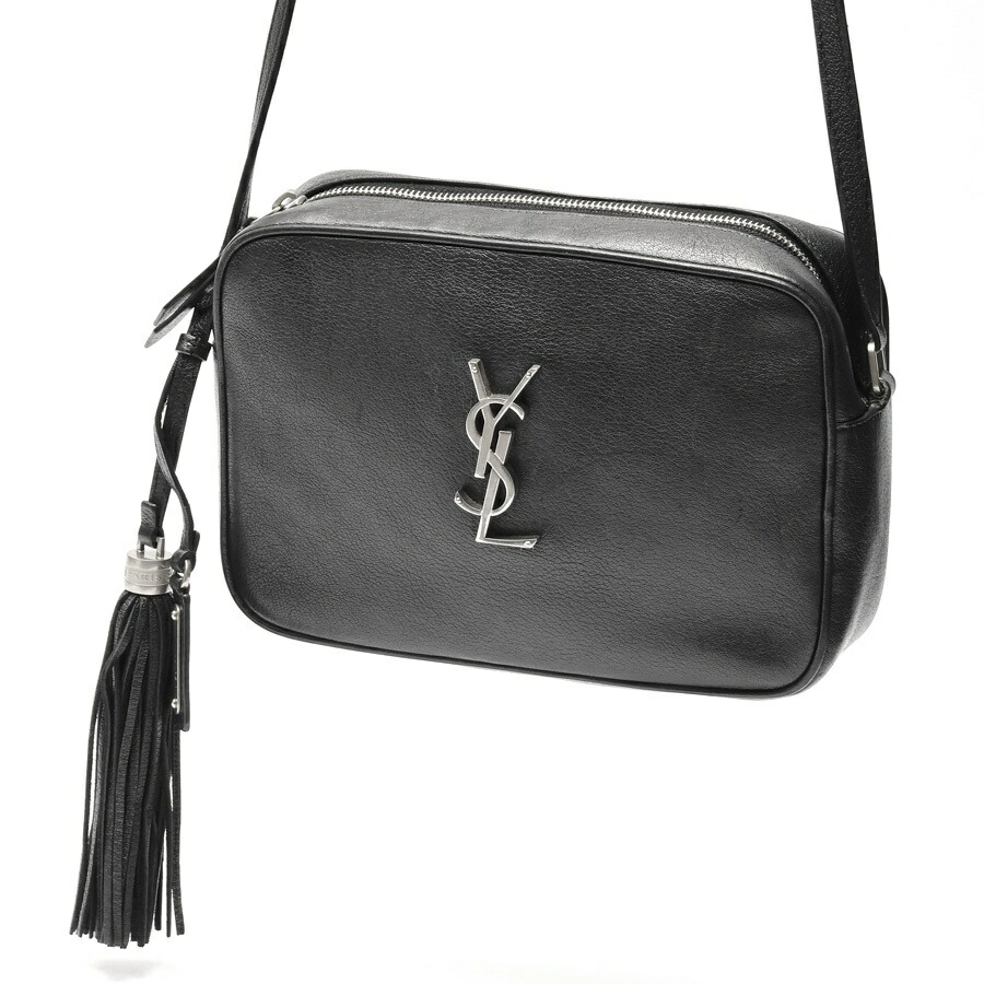 【中古】 サンローラン / SAINT LAURENT ルー カメラバッグ / タッセル付き ショルダー 574494 レザー ブラック/シルバー金具 商品番号 RI-159962 値下げ