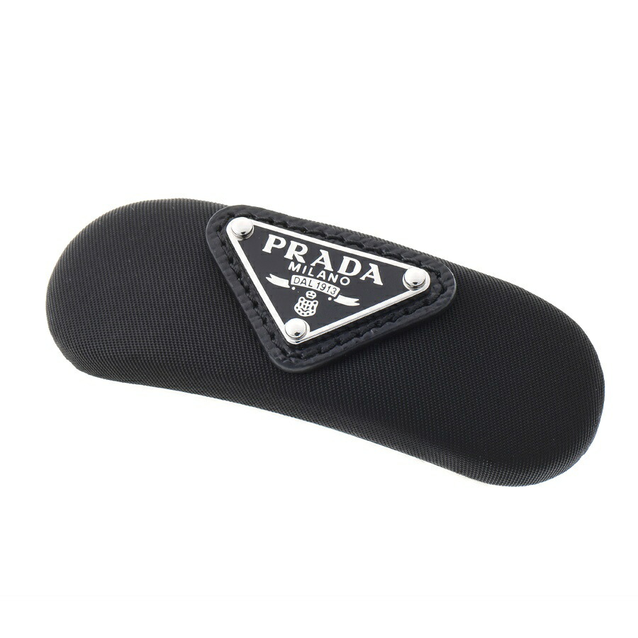 【中古】 プラダ / PRADA 三角形 ロゴタイプ 髪の毛ゼムクリップ バレッタ 1IF129 ナイロン/金属元素 黒いこと 商いもの電話番号 S-159978 引き下げ