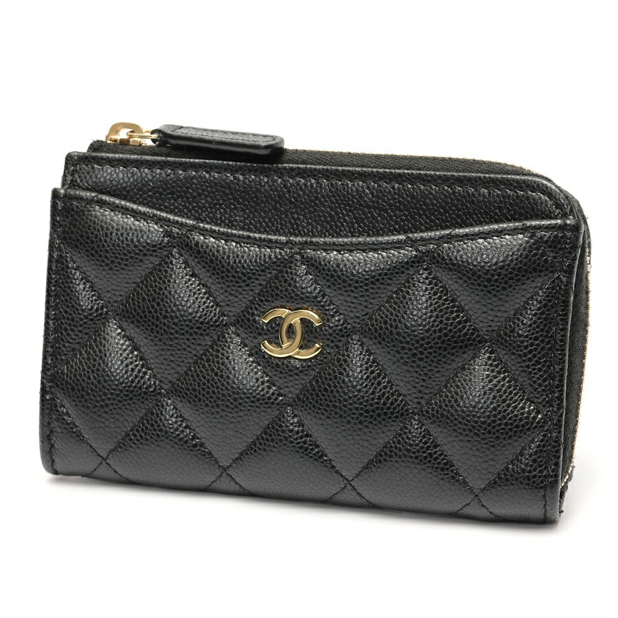 【中古】 シャネル / CHANEL ひと休み受け答え 古典派音楽 L字チャック 鋳貨 歌留多容れもの AP3179 キャビア 黒いこと 引き下げ