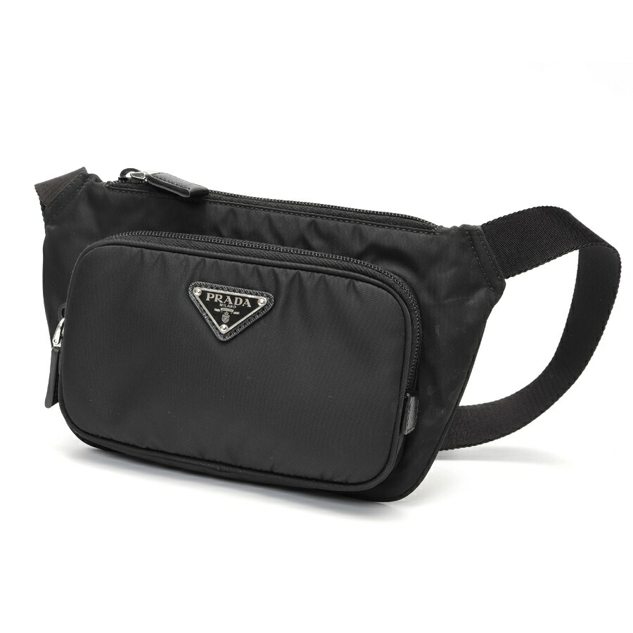 【中古】 プラダ / PRADA Re-Nylon x サフィアーノレザー ショルダーバッグ 上半身御徒面子 2VH128 ナイロン/なめし革 黒いこと 商いもの電話番号 S-160142 引き下げ