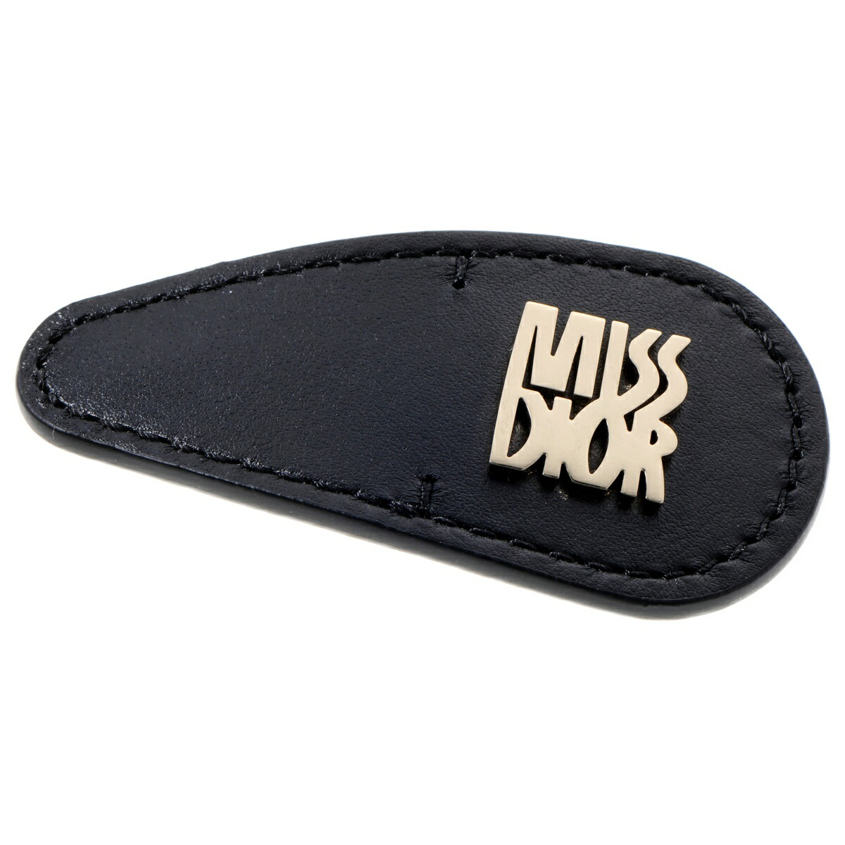 【中古】クリスチャンディオール/DIOR 仕損ない クリスチャンディオール 髪の毛ゼムクリップ / バレッタ / 髪留め なめし革/金属元素 黒いこと/ゴールド金具 S-159911 引き下げ