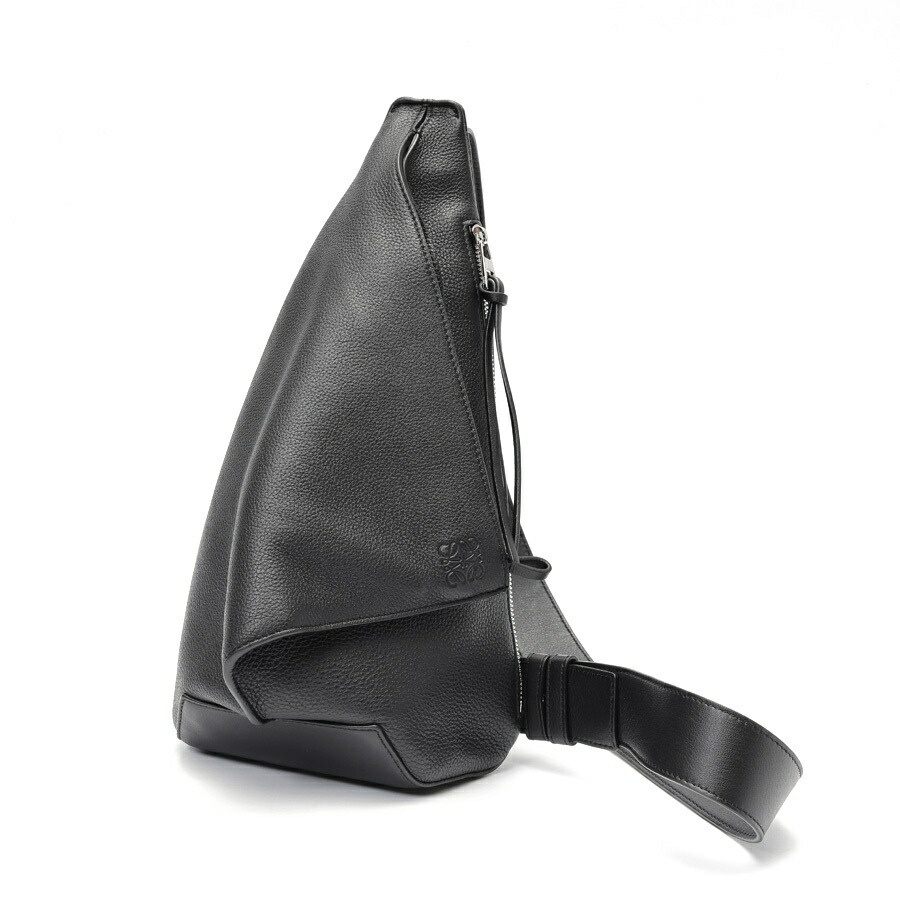 【中古】 ロエベ / LOEWE アントン スリング 一ショルダーバッグ / クロスボディバッグ ソフトグレインカーフ 黒いこと 引き下げ