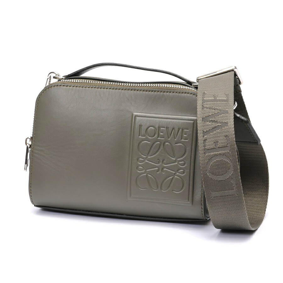【中古】 ロエベ / LOEWE はりつけ台上半身 写真機御徒面子 ミニ ショルダーバッグ C565R41X01 サテンカーフ カーキ系 引き下げ