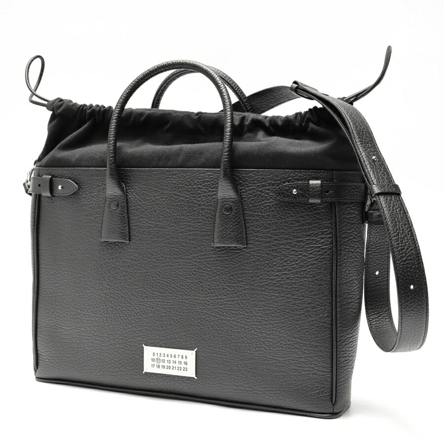 【中古】 メゾンマルジェラ / Maison Margiela 5AC トートバッグ / ブリーフ容れもの SB1WD0001 なめし革 黒いこと 引き下げ