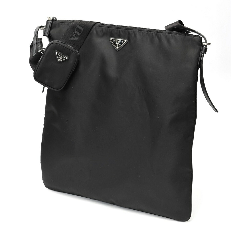 【中古】 プラダ / PRADA ショルダーバッグ 2VH123 ナイロン/サフィアーノレザー 黒いこと 新入荷
