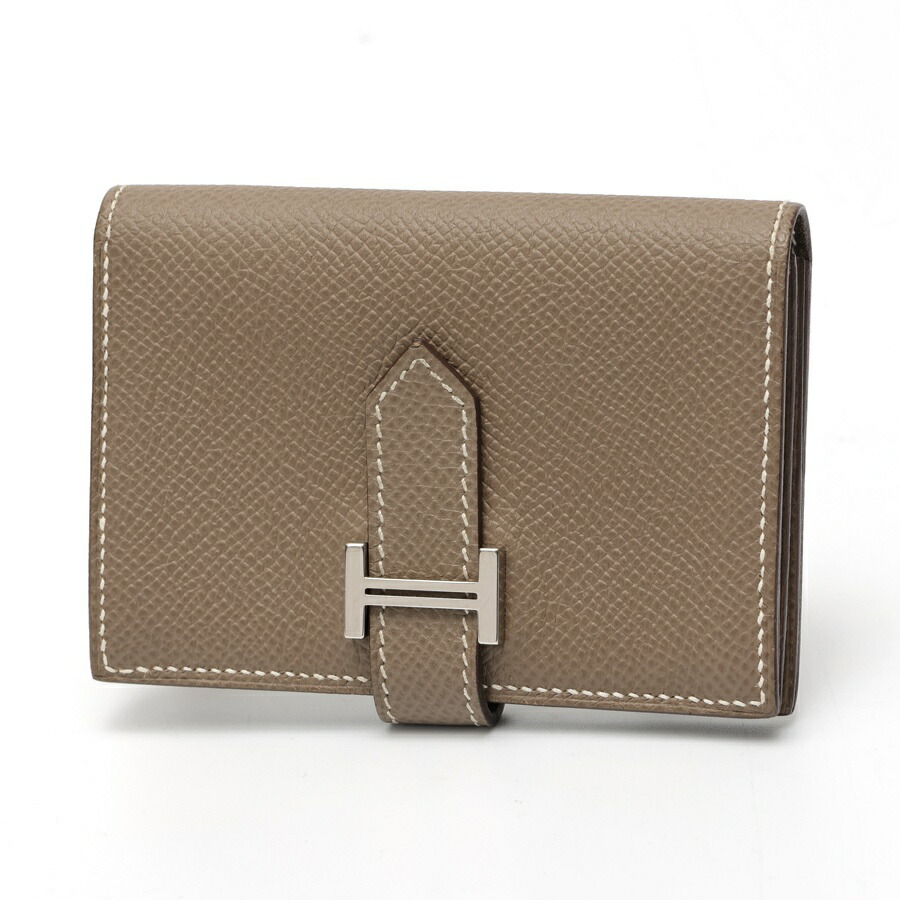 【中古】 エルメス / HERMES ベアン ミニ / 歌留多容れもの ヴォー エプソン エトゥープ/しろがね色金具 新入荷