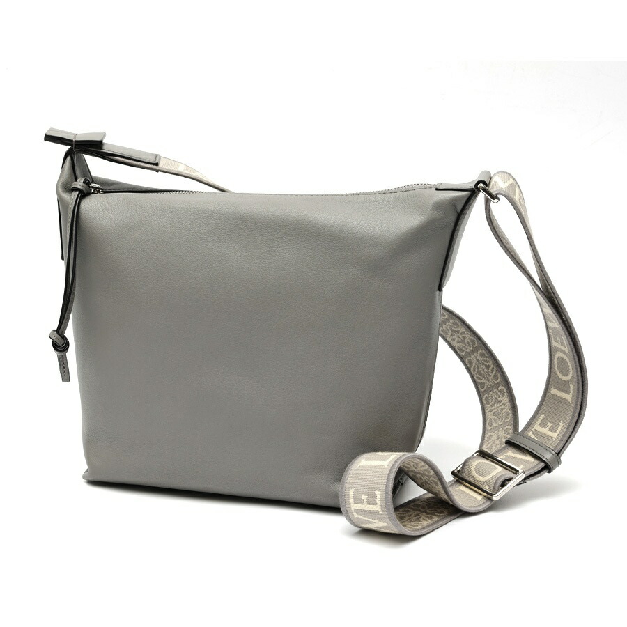 【中古】 ロエベ / LOEWE キュービィ クロスボディバッグ スモール ショルダーバッグ サプルスムースカーフ/ジャカード　グレー系 値下げ｜質SHOP冨田