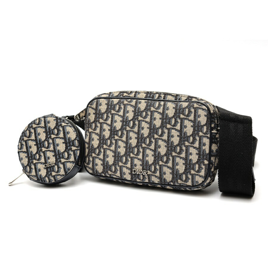【中古】 ディオール / DIOR マルチ ファンクション バッグ スモール メッセンジャー / ショルダー M9908PTZD_M928 オブリーク ジャガード グレー/ネイビー 新入荷