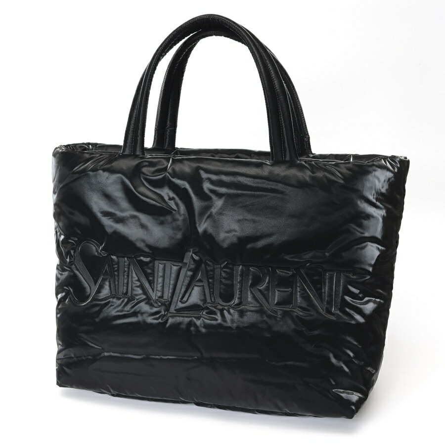 【中古美品】 サンローラン / SAINT LAURENT ワイド パファー トートバッグ 756269 ナイロン ブラック 新入荷