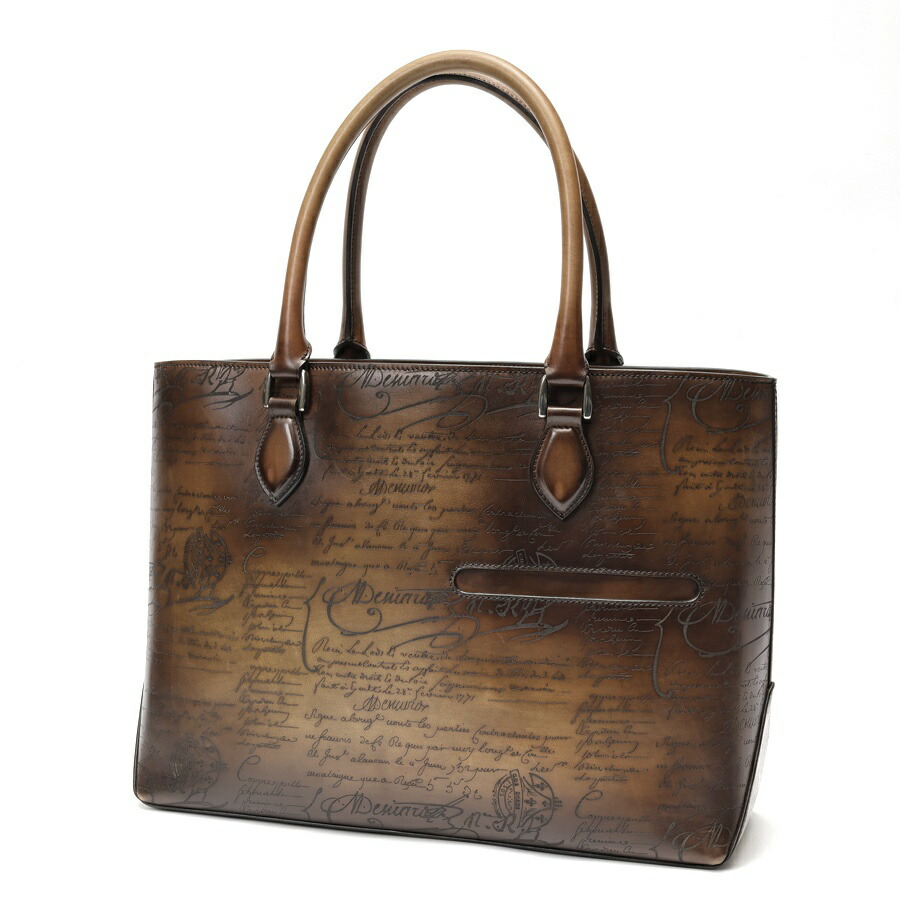 【中古】 ベルルッティ / BERLUTI トゥジュール / トートバッグ カリグラフィ ヴェネチアンレザー 赤銅色系 新入荷