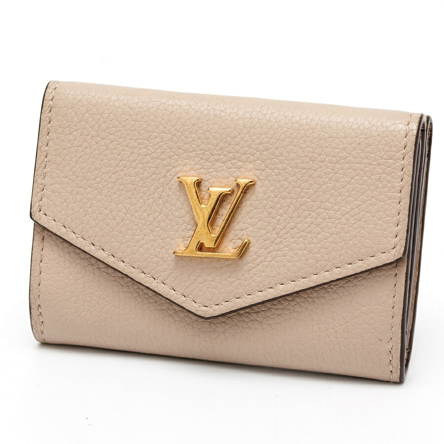 【中古】 ルイヴィトン / LOUIS VUITTON ポルトフォイユ 鍵を掛けるミニ / 三つ折り紙入れ M69340 カーフレザー グレージュ 新入荷