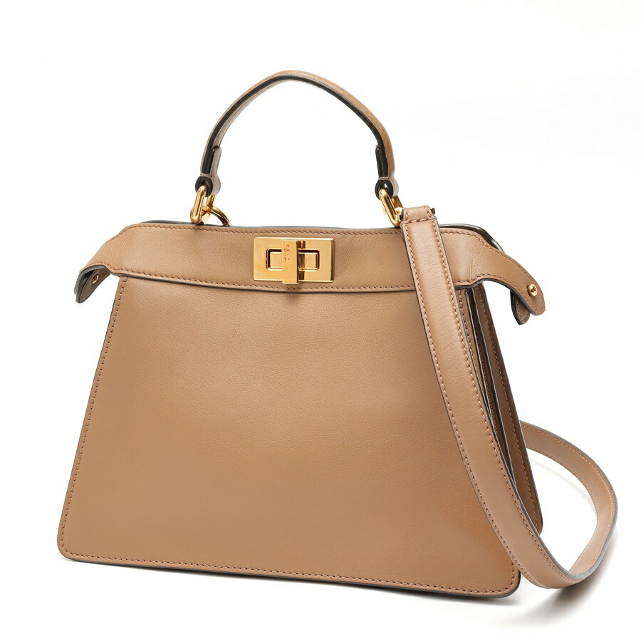 【中古】 フェンディ / FENDI ピーカブー 目玉 シー ユー スモール ショルダーバッグ 8BN327 なめし革 赤銅色系 新入荷