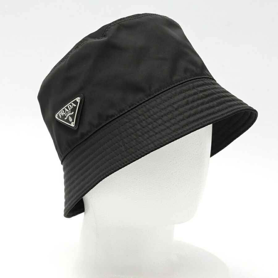 【中古】 プラダ / PRADA Re-Nylon ３角形 ロゴタイプ 井戸釣瓶かぶり笠 2HC137 ナイロン 黒いこと # XL 新入荷