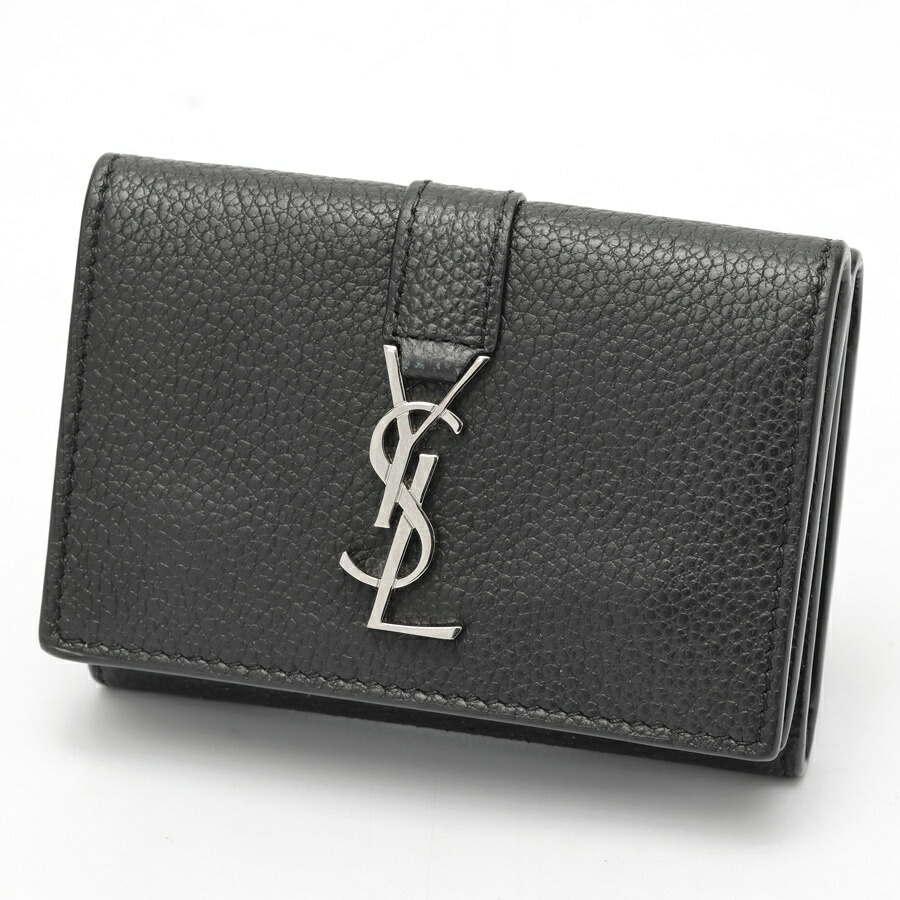 【中古】 サンローラン / SAINT LAURENT カサンドラ オリガミ タイニー ウォレット 669959 なめし革 黒いこと/しろがね色金具 新入荷