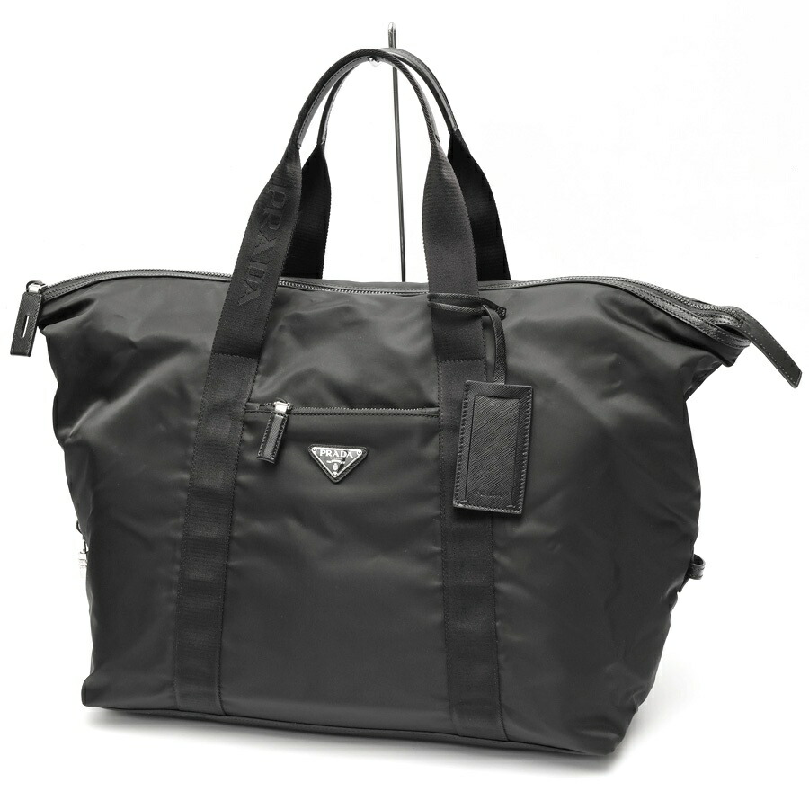 【中古】 プラダ / PRADA ナイロンx サフィアーノレザー ダッフルバッグ ボストンバッグ 2VC796 ナイロン/なめし革 黒いこと 新入荷