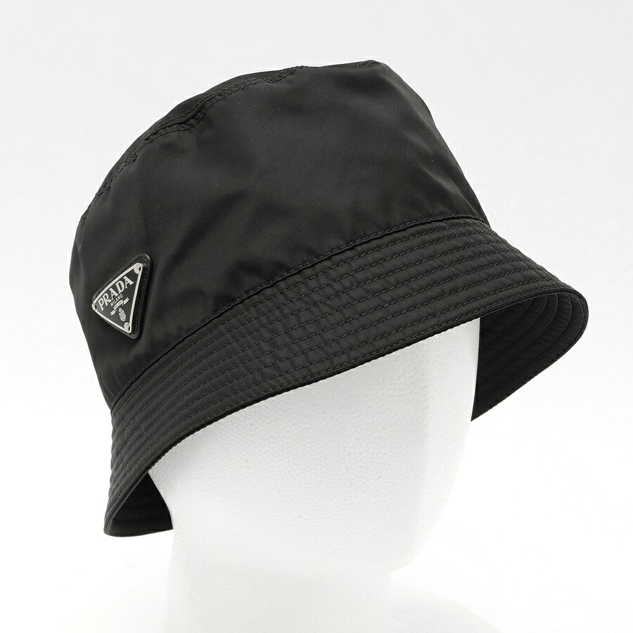 【中古】 プラダ / PRADA Re-Nylon トライアングル ロゴ バケットハット 2HC137　ナイロン　ブラック　# XL 新入荷｜質SHOP冨田 32,175円