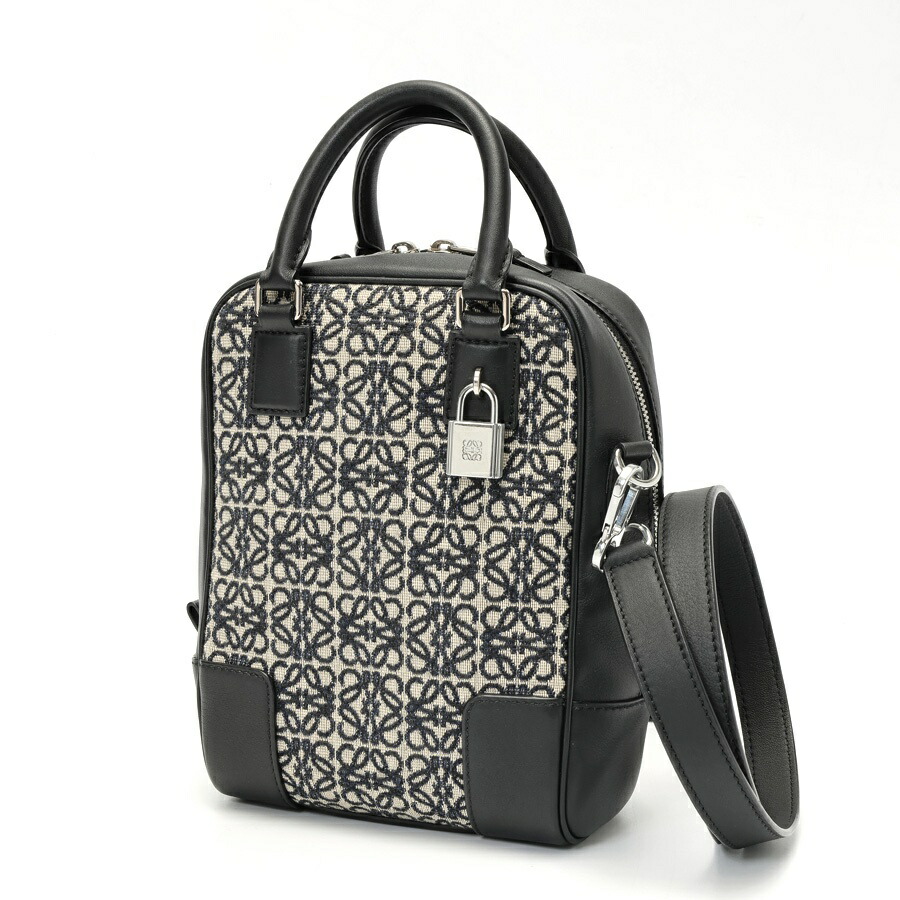 【中古】 ロエベ / LOEWE アマソナ 15 B039L51X02 アナ瓦 ジャカード/子ウシ 米国海軍/黒いこと 新入荷