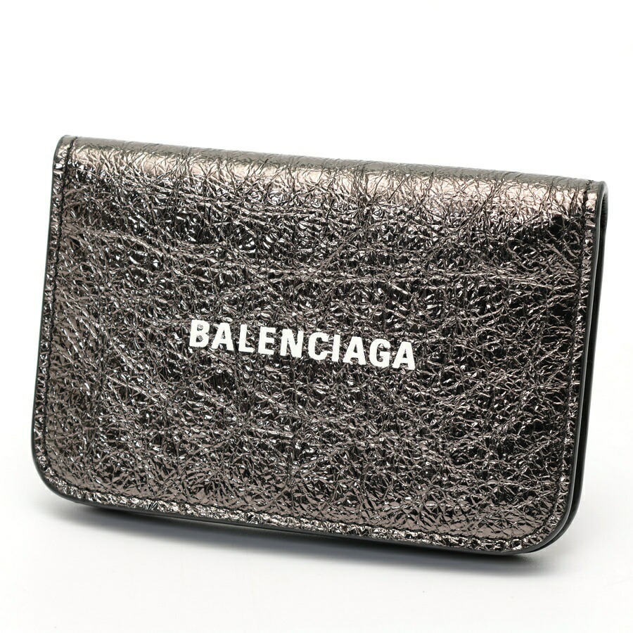 【中古】 バレンシアガ / BALENCIAGA エブリデイ 歌留多入れもの / 歌留多保持者 名刺入れ 594220 なめし革 しろがね色/黒いこと 新入荷