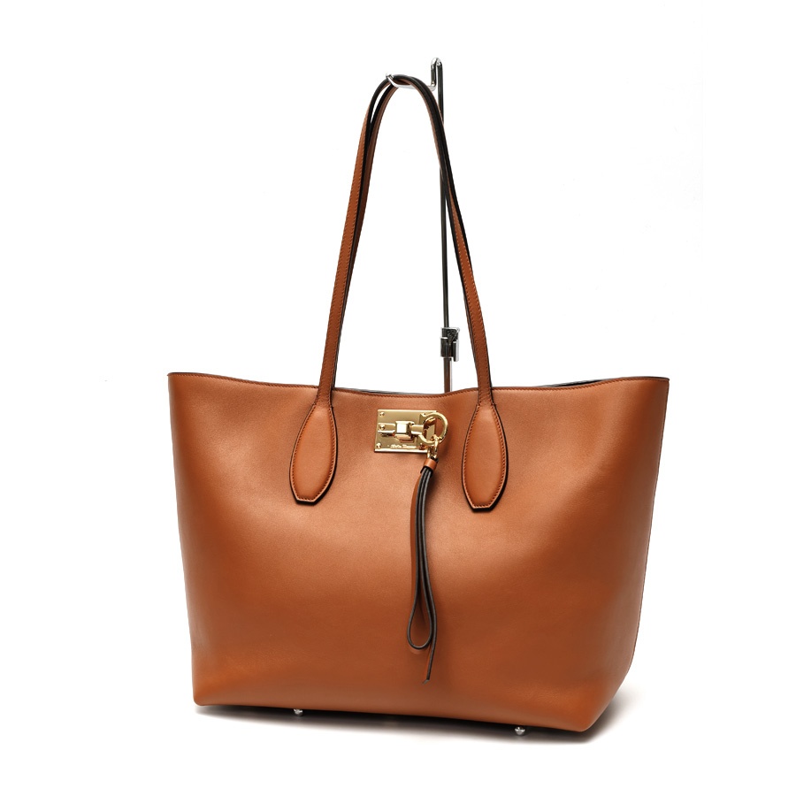 【中古】 フェラガモ / FERRAGAMO ガンチーニ トートバッグ / 制作室 御徒面子 21 H655 なめし革 赤銅色系 新入荷