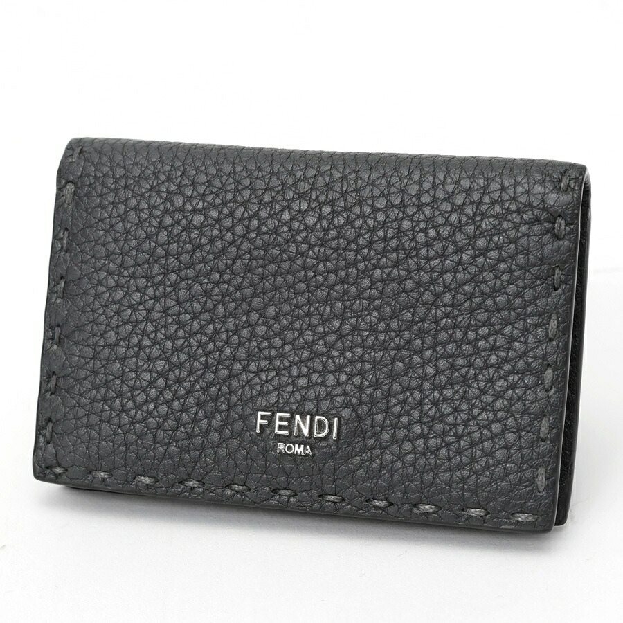 【中古】 フェンディ / FENDI セレリア カードケース 7M0222 カーフレザー アスファルトグレー 新入荷|質SHOP冨田