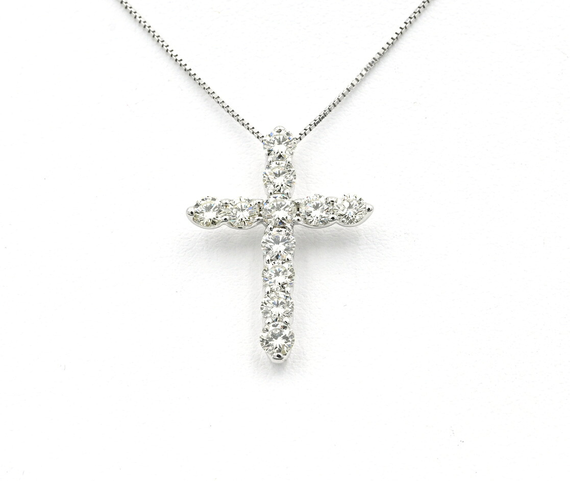Pt850/900 ダイヤモンド ペンダントネック D\u003d2.00ct ～45.5cm 【中古】　商品番号 B-139462　値下げ