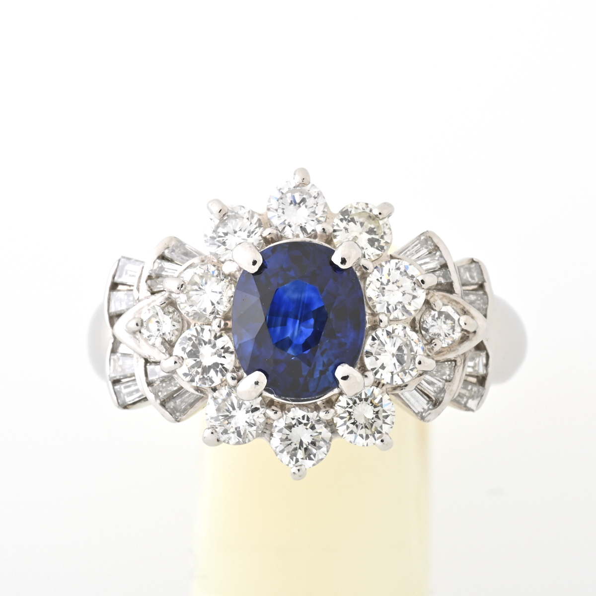 Pt900 サファイア リング　# 12 S\u003d1.56ct　D\u003d1.16ct 【中古】　商品番号 B-152098