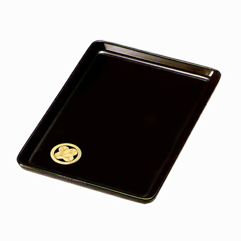 越前漆器　越前塗　祝儀盆　黒　天然木　19×27×2cm 切手盆 7寸(越前塗)木製 漆塗り 漆器 黒・無地 7号 横15cm×縦