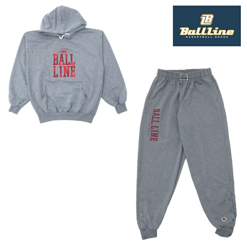 【25年秋冬NEW】オンザコート BALL LINE どんぶり鉢生産ライン 手かご スウェットパーカー・パンツ BLSS2773：BLSP1773 薄墨色 上下仕掛ける 上下 セットアップ ボールラインスウェットパーカー ボールラインスウェットパンツ 裏毛 裾名取り草 裾名取り草ズボン下  男女兼用