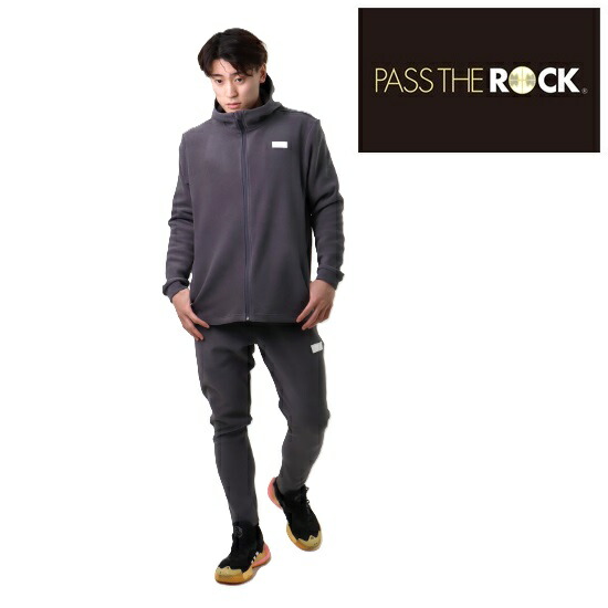 【25年秋冬NEW】オンザコート PASS THE ROCK（パスザロック）バスケット フルジップパーカー・ロングパンツ（チャコール）フリース ウォームアップ ウォーマー 上下セット 上下 セットアップ トレーニングウエア 移動着 練習着 アップ着 オシャレ着 シンプル 秋冬 11,563円