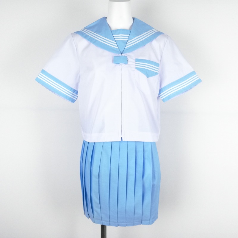 新品 冬 セーラー服 白 水色衿 白3本線 上着 tam_u_1818m-