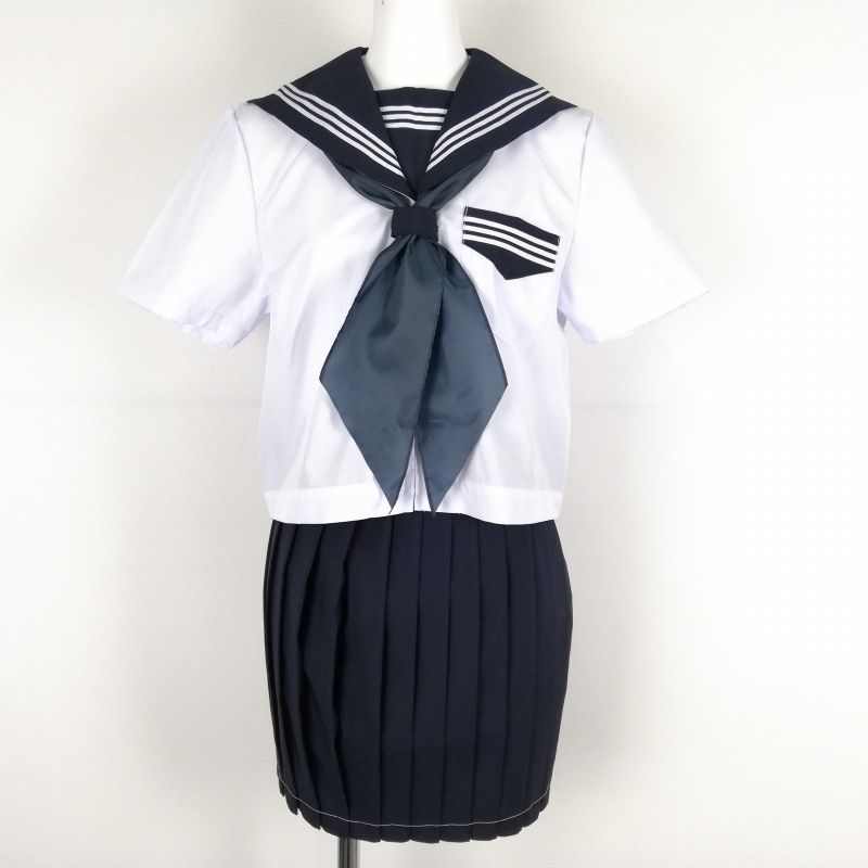 楽天市場】新品 夏 セーラー服 白 カラーライン3本線 半袖