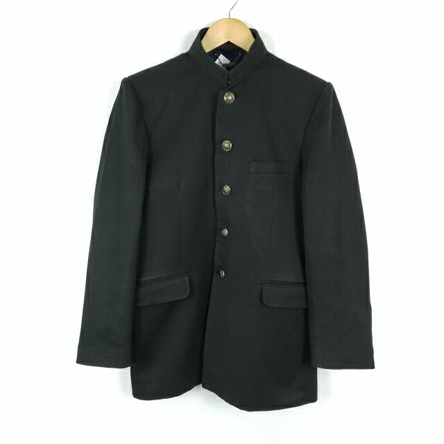 学生服 学ラン 約170 男子 上着 丸洗い可 変形学生服 JOHNNY KEY 詰襟 カシドス 黒 中古 ランクC a3 JJ7068|トップ学生服