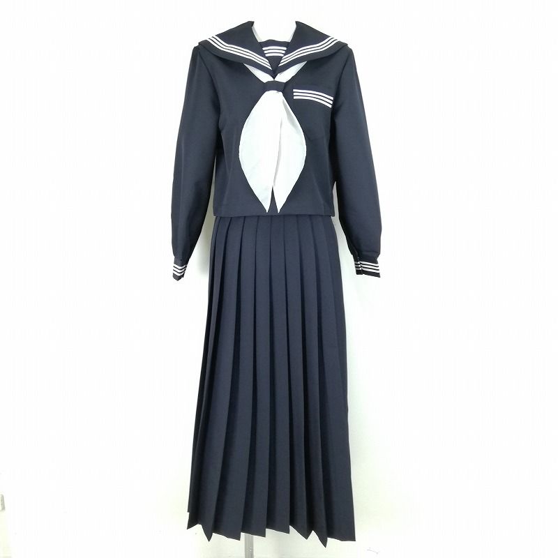 新品 スケバン 冬 セーラー服 ロングスコート 北部人 紺 白3幹線 上下書き割り tam_2000_l【白3幹線冬セーラー服-冬超ロングスコート】