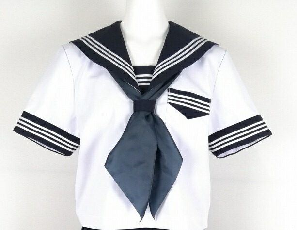 新品 夏 セーラー服 白 カラーライン3本線 半袖 カフス付き 上着 tam_u_1919 9,735円