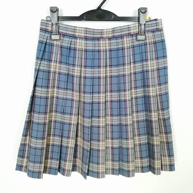 学院スコート  夏物 w69-丈52 照合のしるし 中学校 上級高等学校  筋目 大学生服 ユニフォーム お嬢さん 中古 HK2483