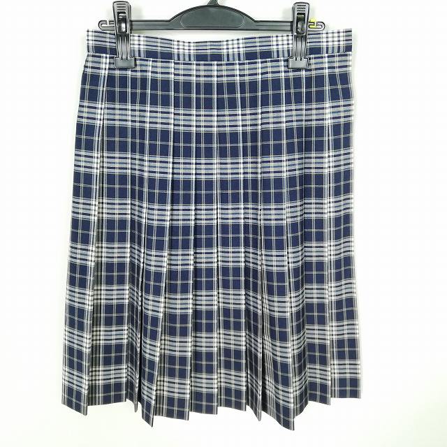 学院スコート  夏物 w69-丈59 照合のしるし 中学校 上級高等学校  筋目 大学生服 ユニフォーム お嬢さん 中古 HK2545