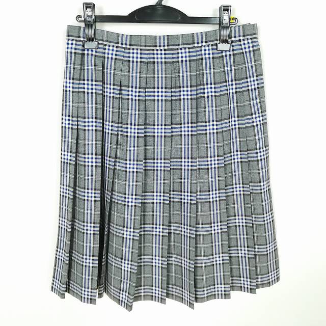 学院スコート  夏物 w69-丈59 照合のしるし 中学校 上級高等学校  筋目 大学生服 ユニフォーム お嬢さん 中古 HK2562